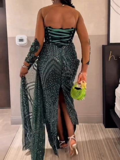 Emerald Green Sheath Dress