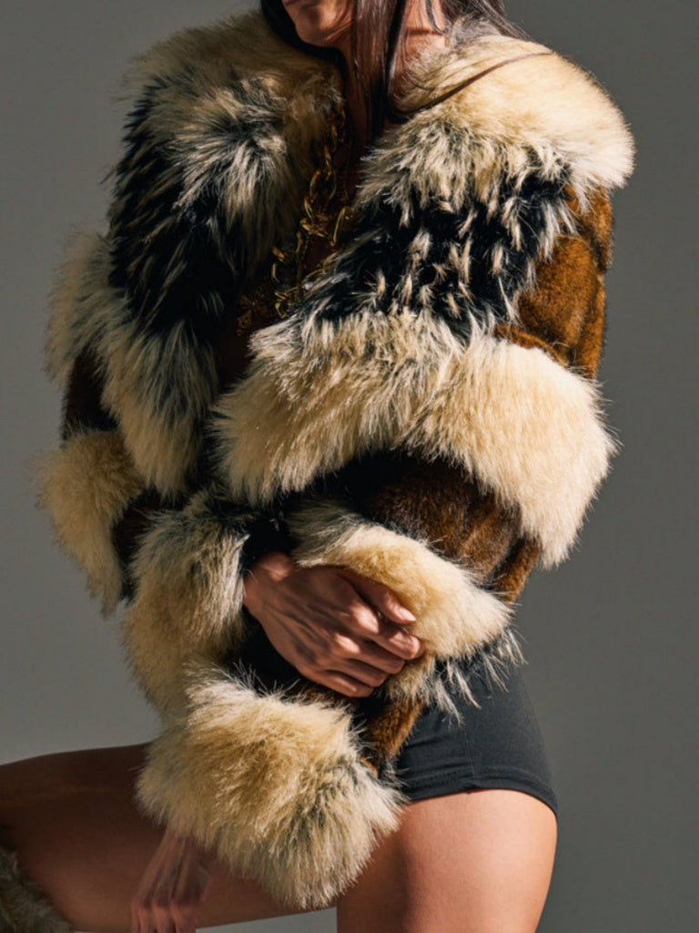 PORTIA CROPPED FAUX FUR JACKET