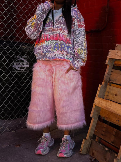 Faux Fur Pants