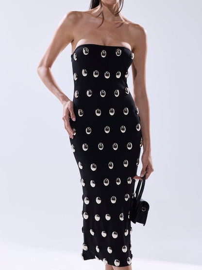 Metal Detailing Midi Dress