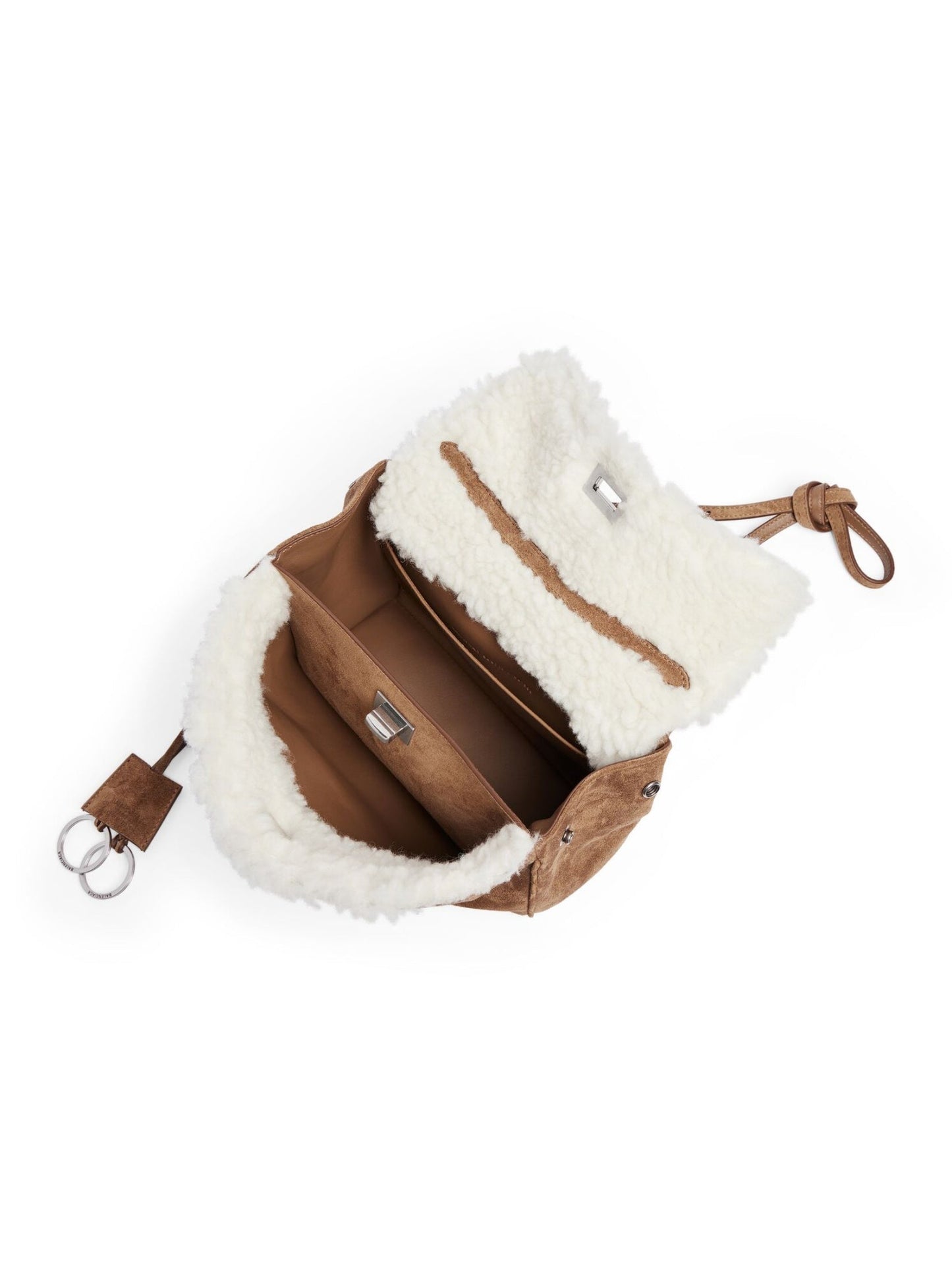 Fluffy Shearling Crossbody Tote