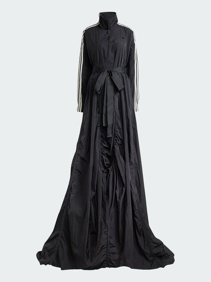 Zippered Waist-Cinching Sporty Maxi Dress