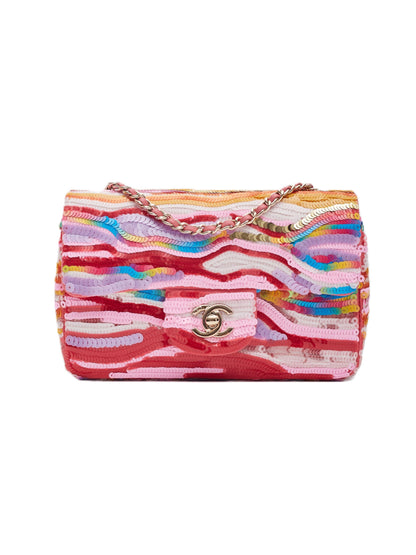 Colorful Sequin Flap Bag