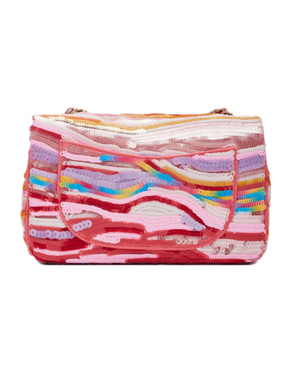 Colorful Sequin Flap Bag
