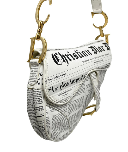 Limited Edition Newsprint Saddle Bag
