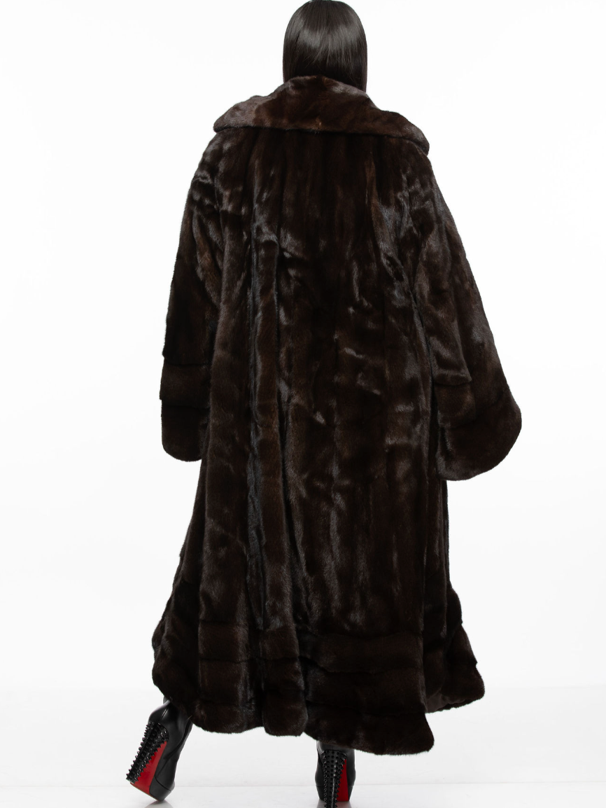 Dark Brown Faux Fur Longline Hooded Coat