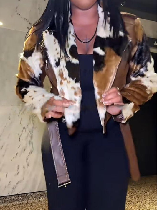 Faux Leather Short Biker Jacket