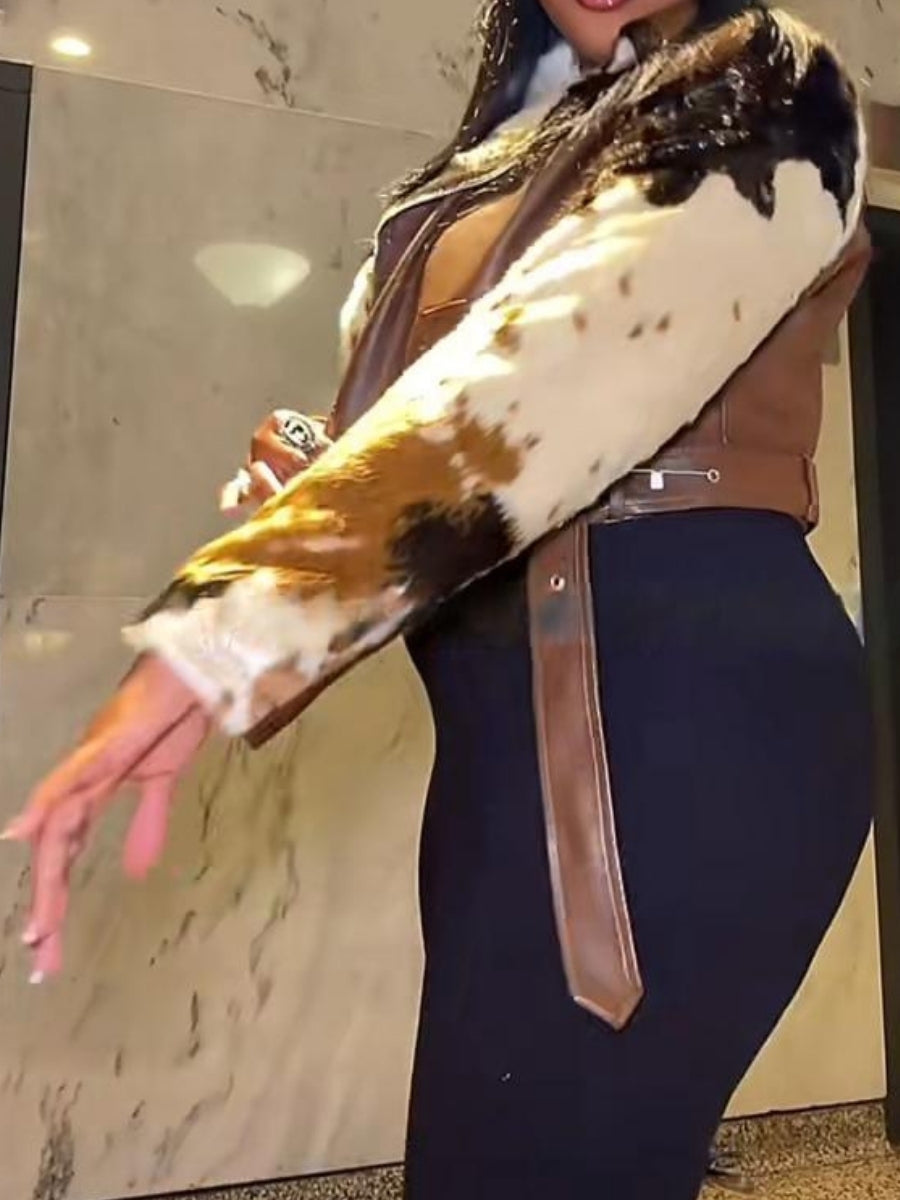 Faux Leather Short Biker Jacket