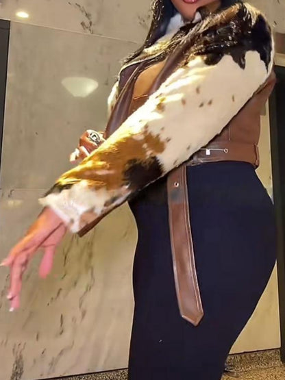 Faux Leather Short Biker Jacket