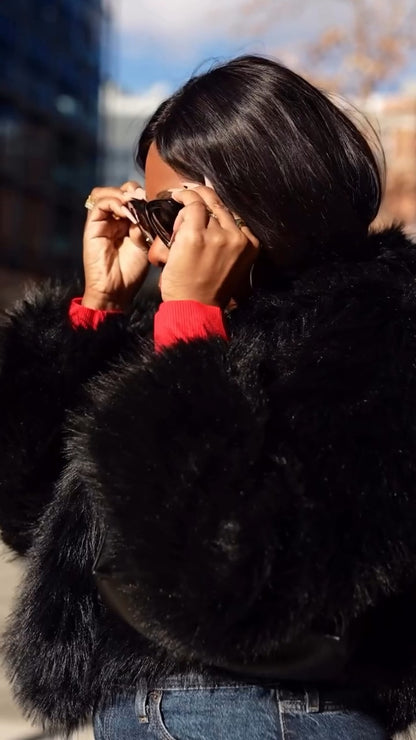Black Fur Short Coat