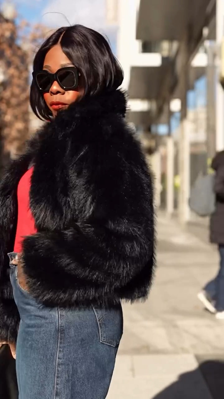 Black Fur Short Coat