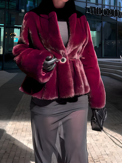 Elegant Imitation Mink Fur Coat