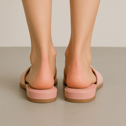 Pink Terry Cloth Slide Sandals With Gold Plate