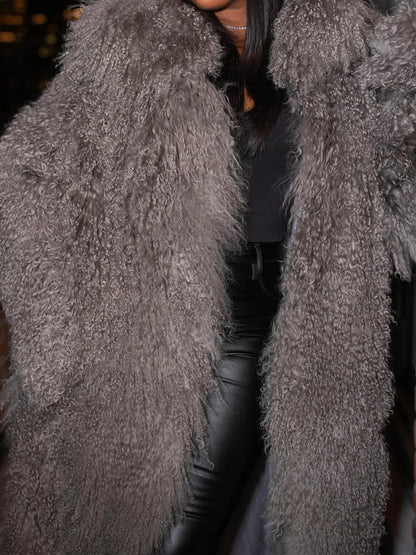 Fashion Loose Warm Faux Fur Coat