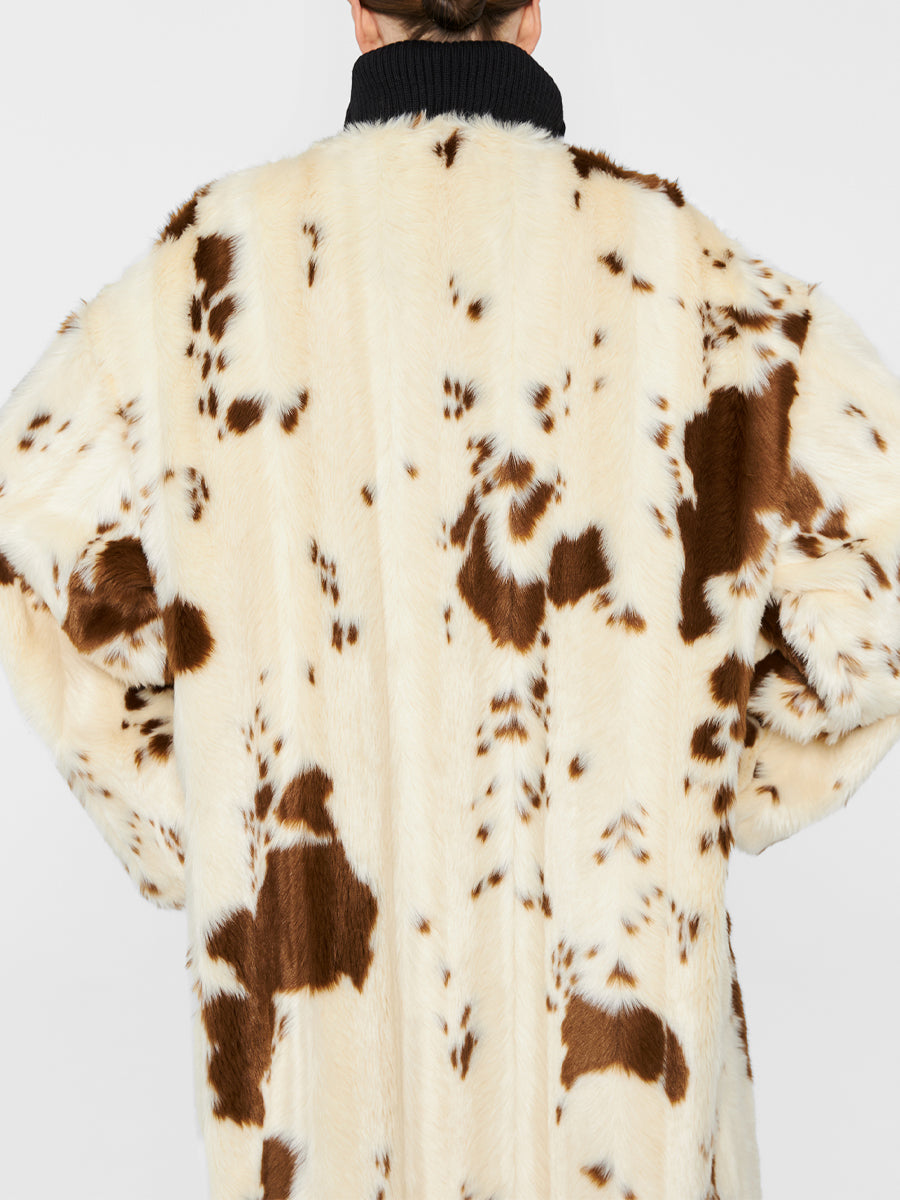 Irregular Brown Dairy Fur Long Coat