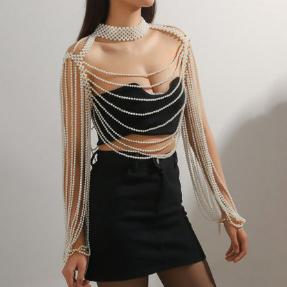 Faux Pearl Body Chain