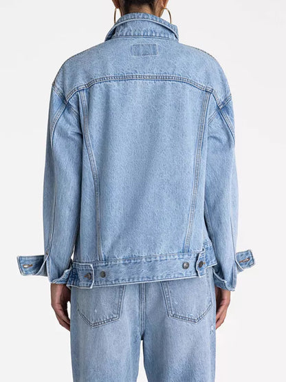 Asymmetric Front Denim Jacket