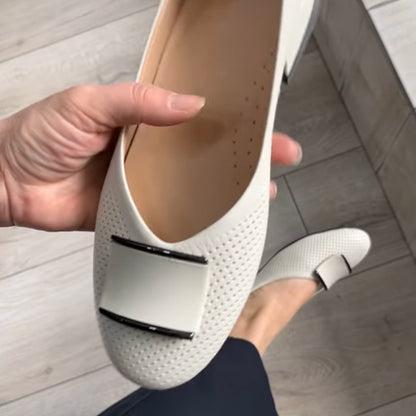 Hollow-out Coarse-heeled Shoes