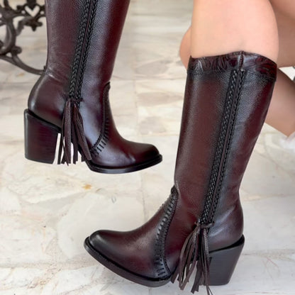 Tassel Western Cowboy Boots
