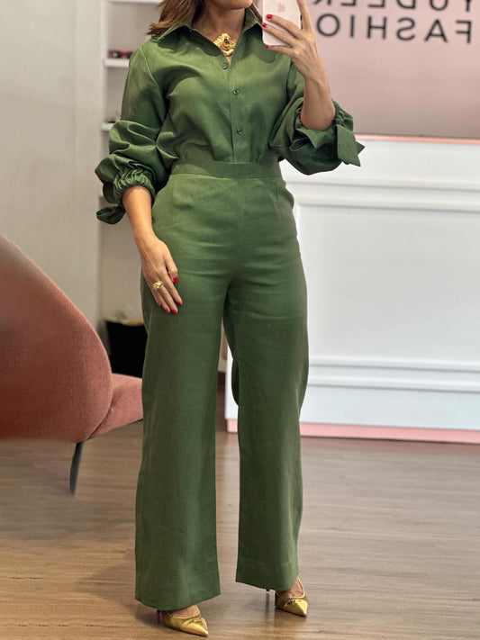 Lace-up High Waist Two Pieces Set