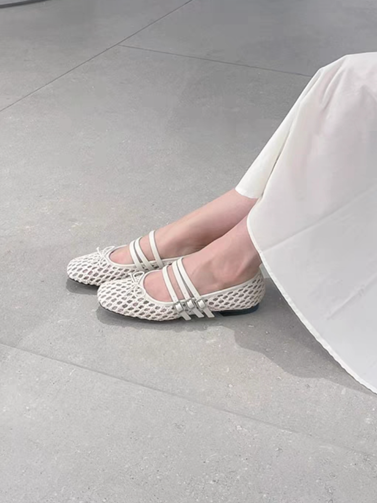Flat Bow Mary Jane Shoes