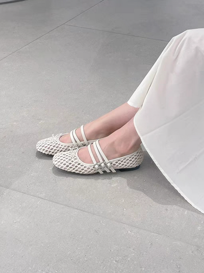 Flat Bow Mary Jane Shoes