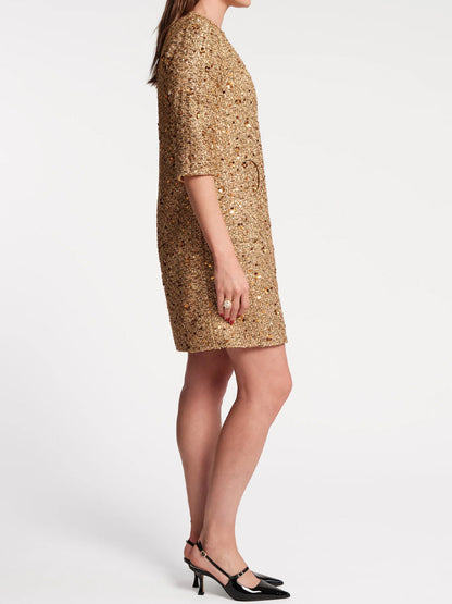 Sequined Straight-fitted Midi Dress