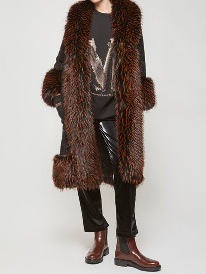 Fashion Patchwork Faux Fur Coat