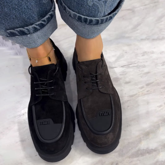 Lace Up Chunky Sole Oxford Shoes