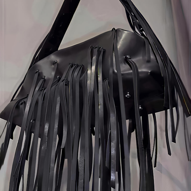 PU Large Tassel Shoulder Bag