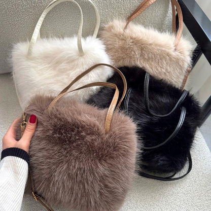 Fashion Plush Handbag Shoulder Crossbody Bag