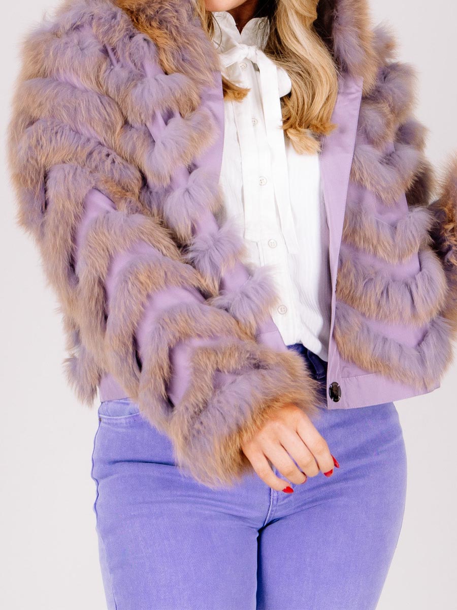 Reversible Faux Fox Fur Trim Jacket