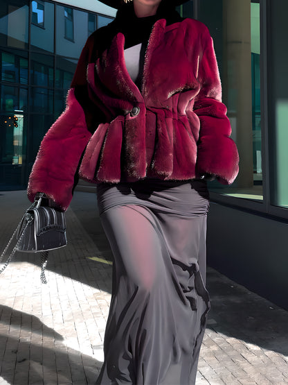 Elegant Imitation Mink Fur Coat