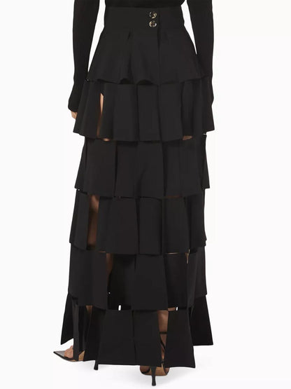 Rectangle Tassel Details High Waist Skirt