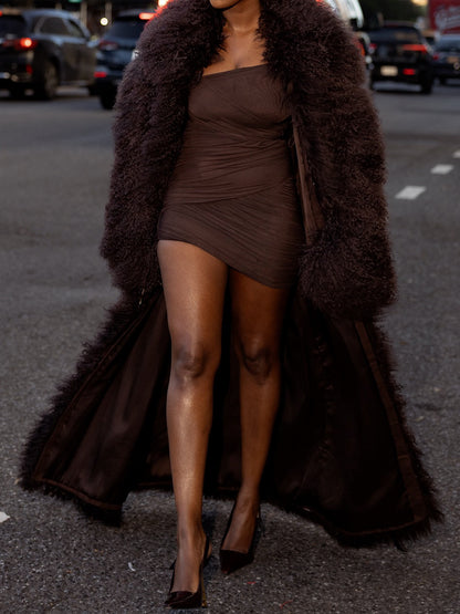 Fashion Loose Warm Faux Fur Coat