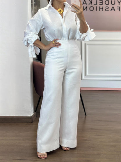 Lace-up High Waist Two Pieces Set