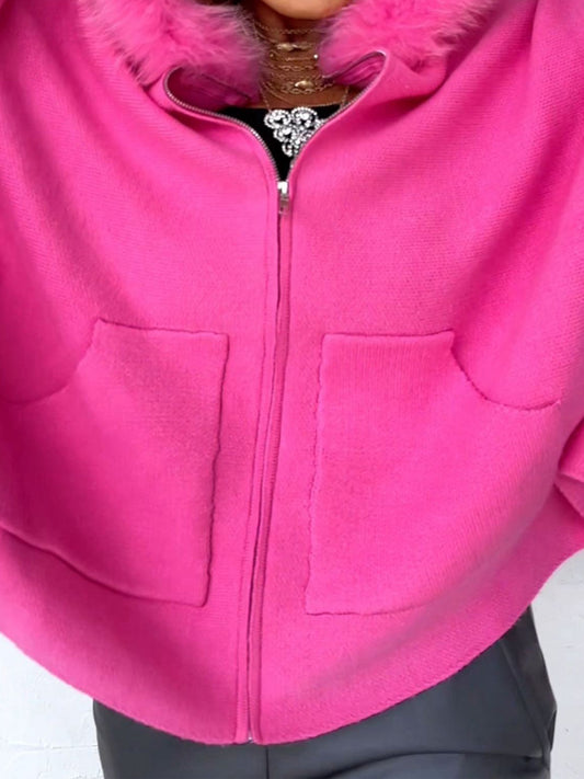 Hooded Sweater Coat Knitted Cardigan