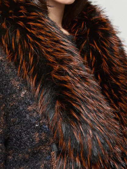 Fashion Patchwork Faux Fur Coat