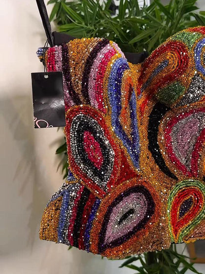 Rhinestone Sparkle Fashion Strapless Top Corset