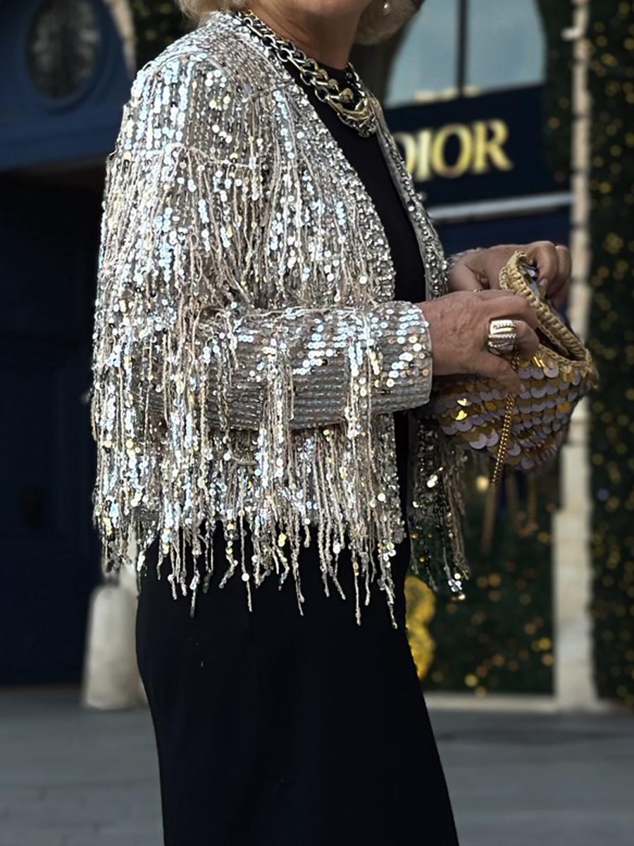 Fashion Sequin Fringe Cardigan