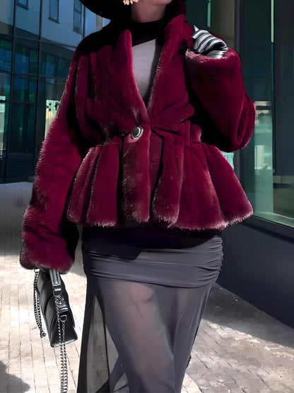 Elegant Imitation Mink Fur Coat