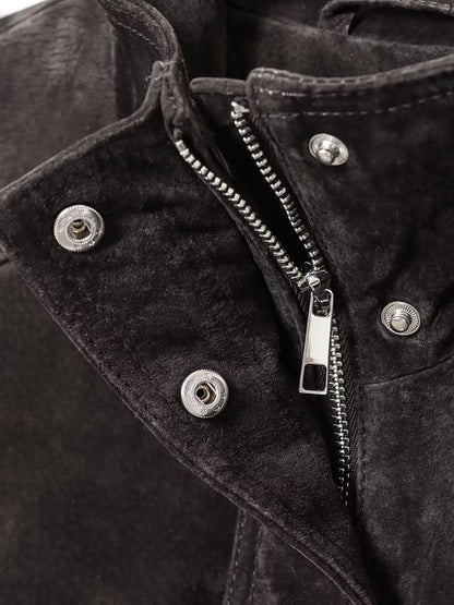 Suede Leather Pockets Jacket