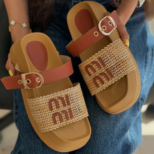 Woven Platform Beach Sandals Slippers