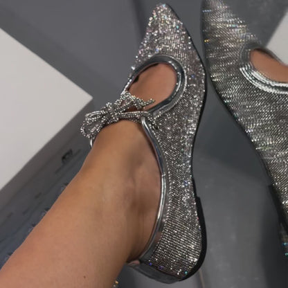 Glam Bow - Detail Rhinestone Flats