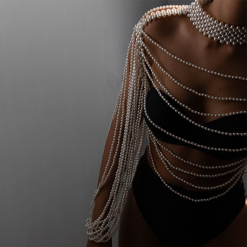 Faux Pearl Body Chain