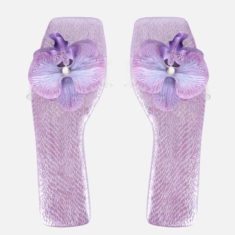Floral Decorated Flat Slippers