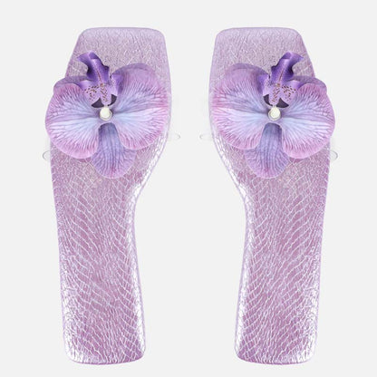 Floral Decorated Flat Slippers
