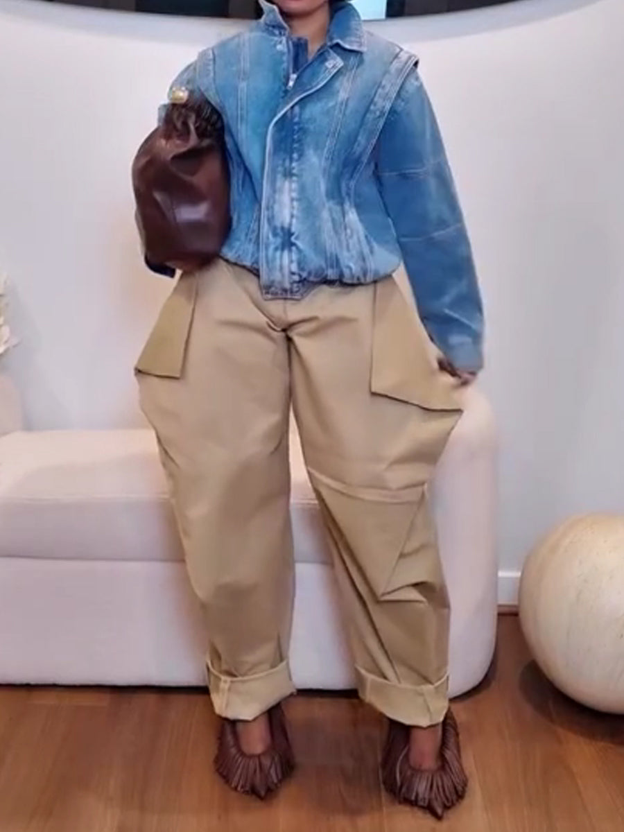 Loose Three-dimensional Wide-leg Casual Trousers