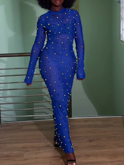 Perspective Tulle Handmade Beaded Dress