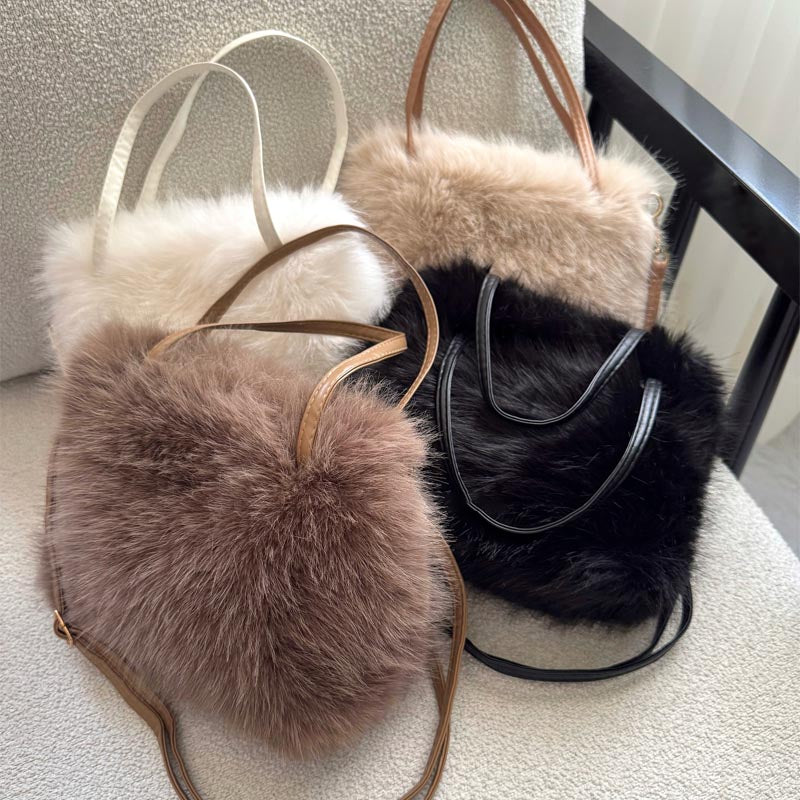 Fashion Plush Handbag Shoulder Crossbody Bag